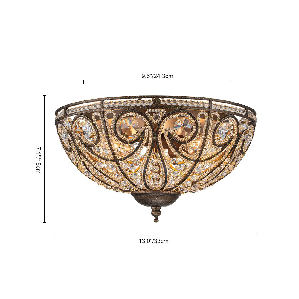 Freyza | Lustre marocain traditionnel de luxe en bronze et cristal – Chambre et salon traditionnels