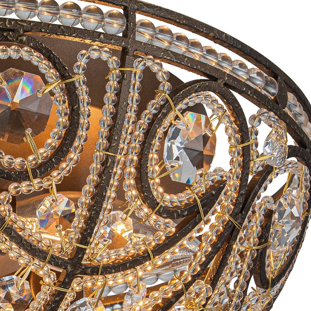Freyza | Lustre marocain traditionnel de luxe en bronze et cristal – Chambre et salon traditionnels
