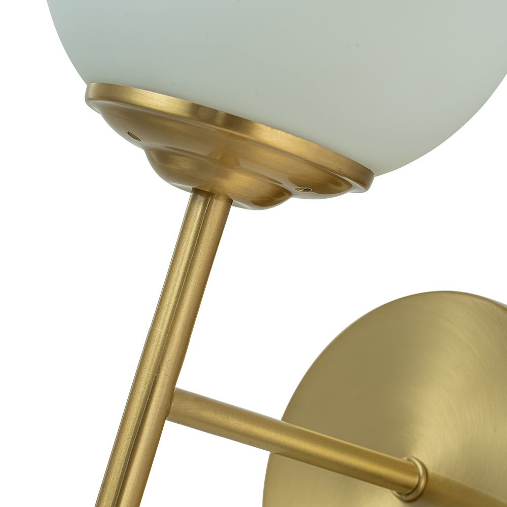 Freyza | Aether Mid-Century Minimalist Brass Glass Wall Sconce – Minimalist Living Room Hallway