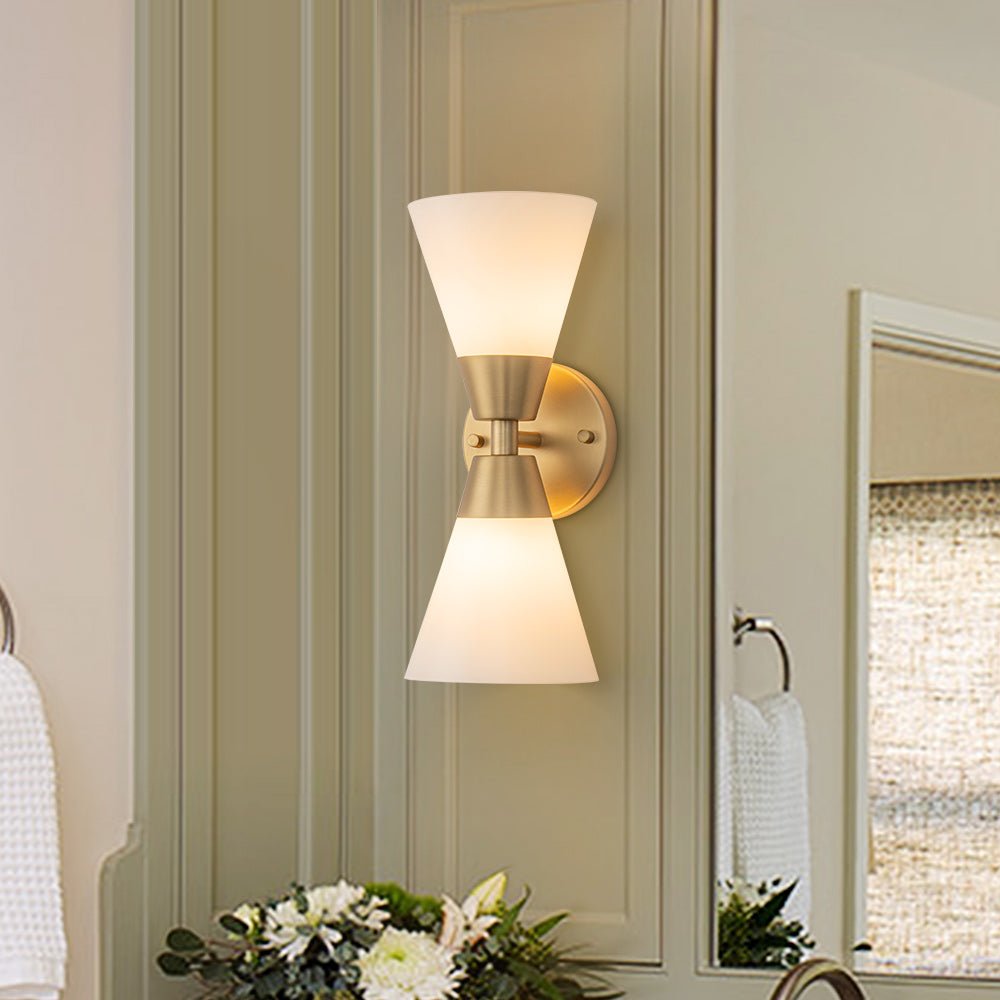 Freyza | Eirikur Wandleuchte aus Opalglas im Mid-Century-Stil – Wohnzimmer und Flur im Mid-Century-Stil