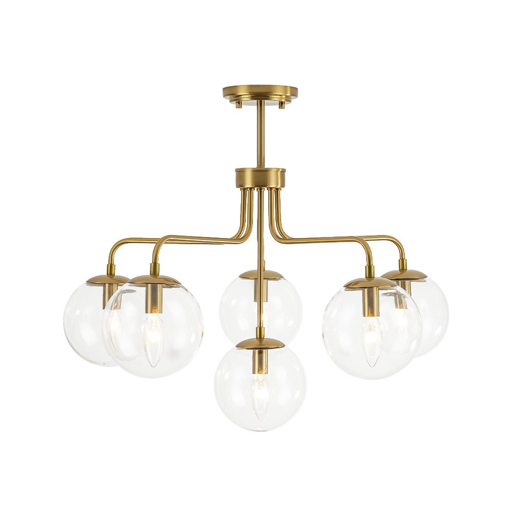 Freyza | Lustre en verre bullé Aevuvix de style moderne du milieu du siècle – Salle à manger et salon de style moderne du milieu du siècle