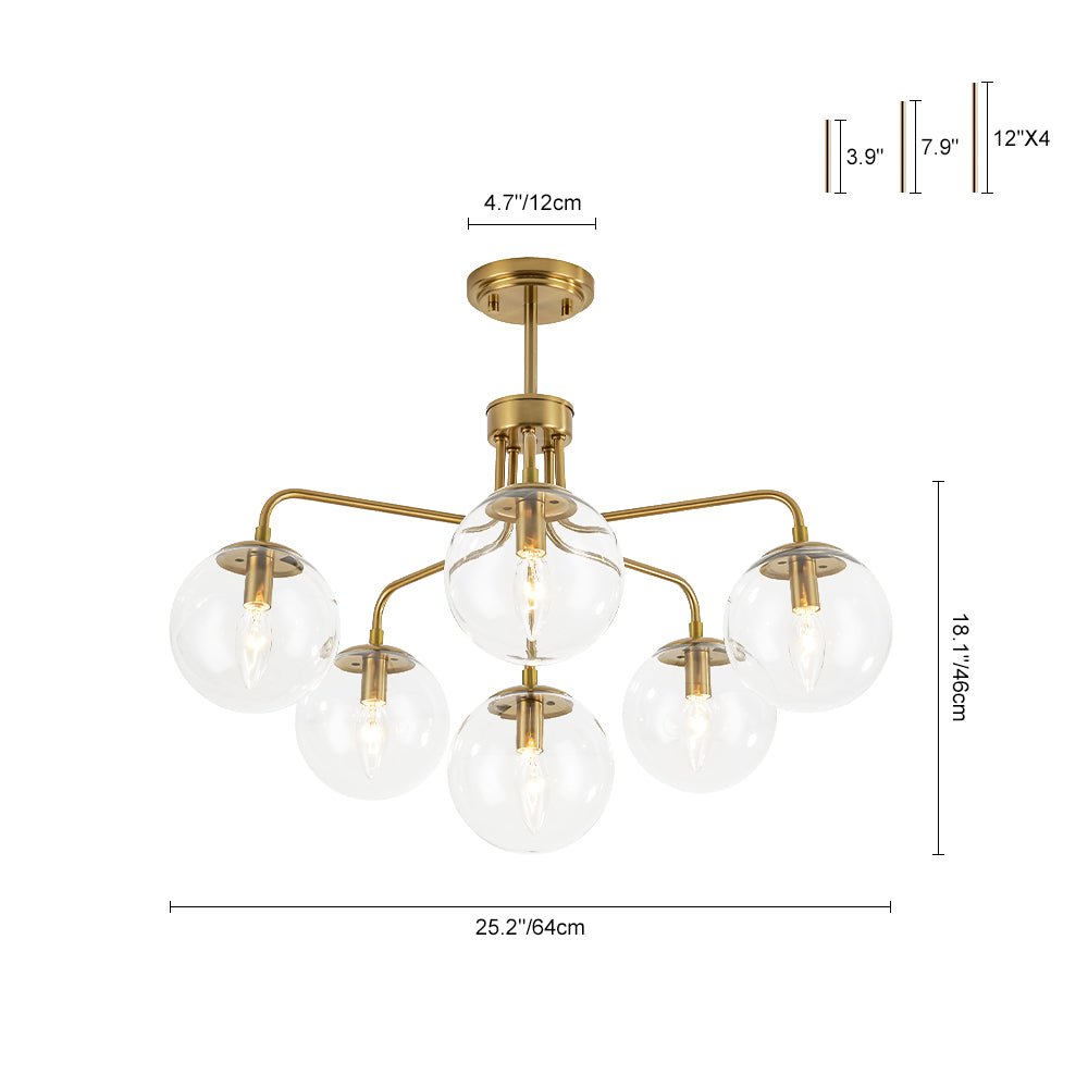 Freyza | Lustre en verre bullé Aevuvix de style moderne du milieu du siècle – Salle à manger et salon de style moderne du milieu du siècle