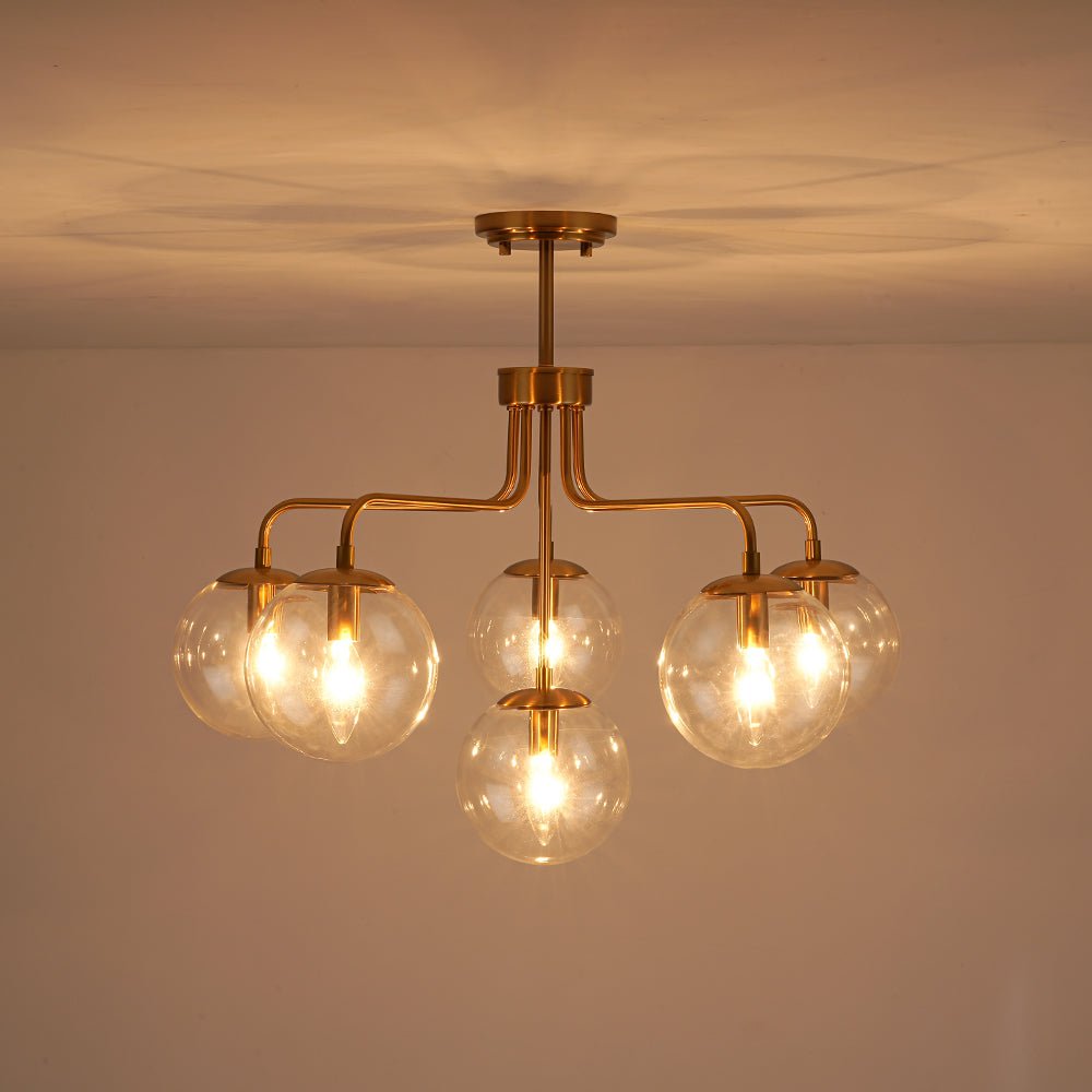 Freyza | Lustre en verre bullé Aevuvix de style moderne du milieu du siècle – Salle à manger et salon de style moderne du milieu du siècle