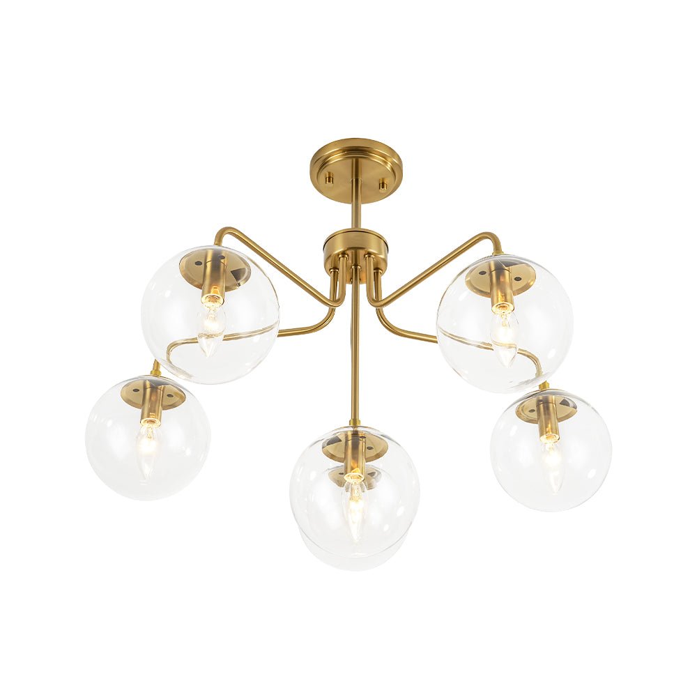 Freyza | Lustre en verre bullé Aevuvix de style moderne du milieu du siècle – Salle à manger et salon de style moderne du milieu du siècle