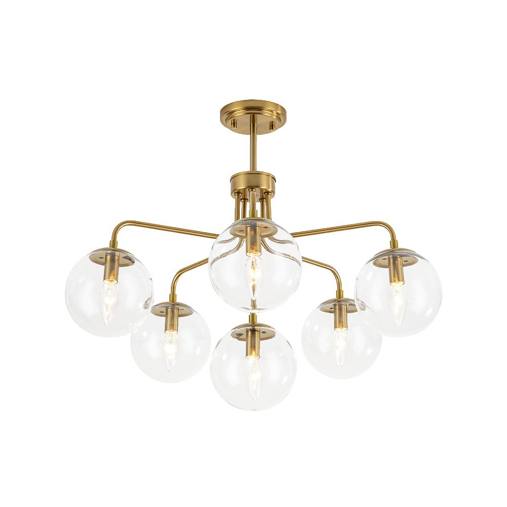 Freyza | Lustre en verre bullé Aevuvix de style moderne du milieu du siècle – Salle à manger et salon de style moderne du milieu du siècle