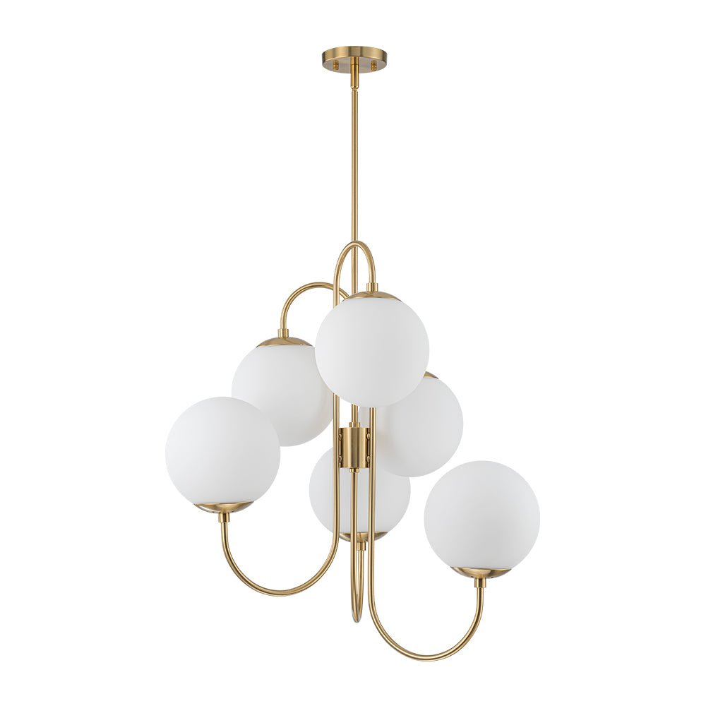 Freyza | Rauduvyr Mid-Century Goose Glass Opal Chandelier – Mid-Century Dining Room Living Room