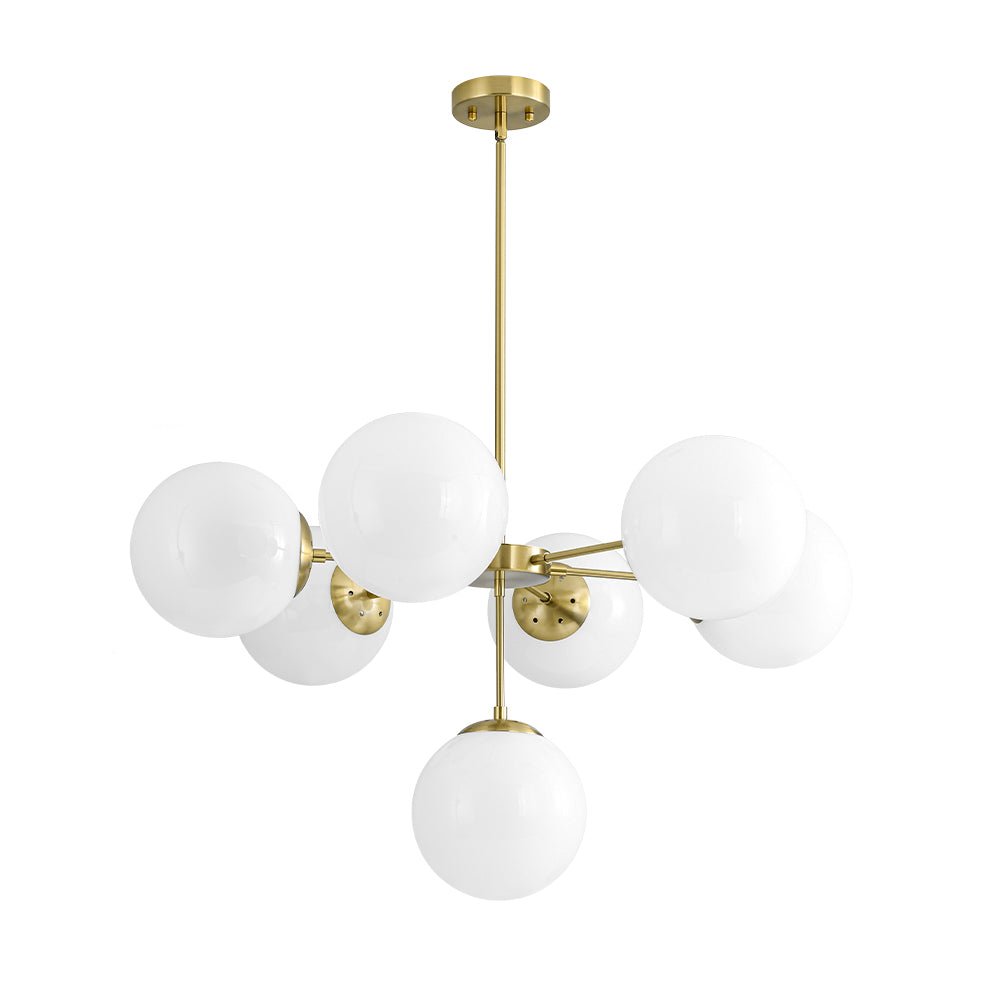 Freyza | Xenuvia Mid-Century-Sputnik-Opalglas-Kronleuchter – Esszimmer und Wohnzimmer im Mid-Century-Stil