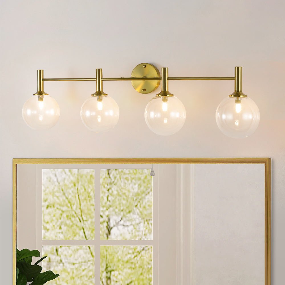 Freyza | Kvennuvux Wandleuchte aus Kugelglas im Mid-Century-Stil – Mid-Century-Wohnzimmer-Flur