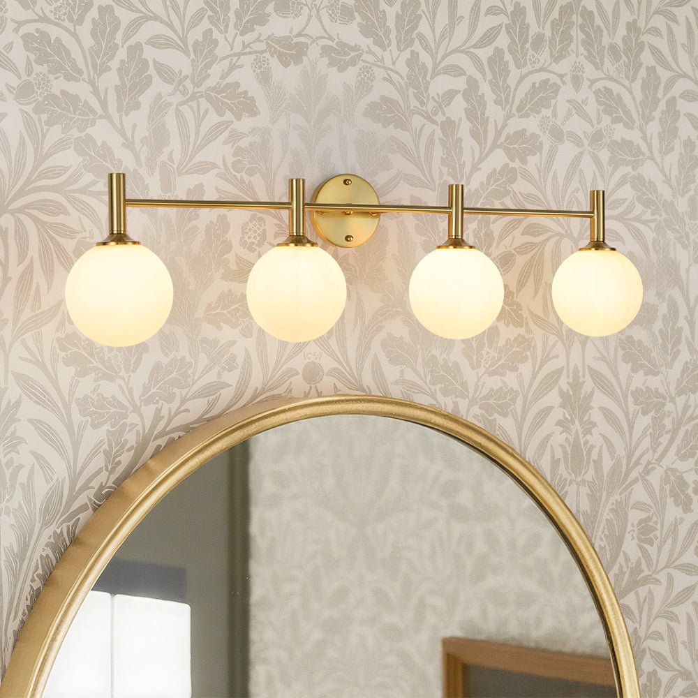 Freyza | Kvennuvux Wandleuchte aus Kugelglas im Mid-Century-Stil – Mid-Century-Wohnzimmer-Flur