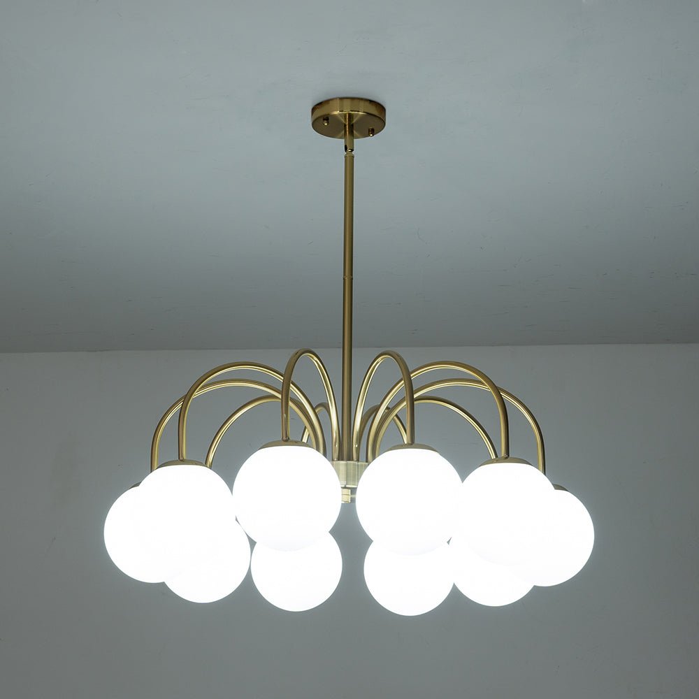 Freyza | Ostruvo Kronleuchter aus Milchglas im Mid-Century-Stil – Esszimmer Wohnzimmer