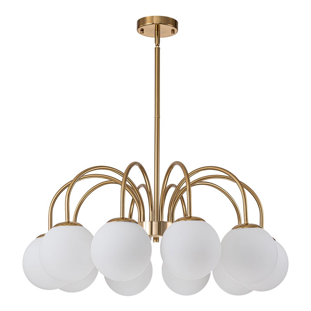 Freyza | Ostruvo Kronleuchter aus Milchglas im Mid-Century-Stil – Esszimmer Wohnzimmer