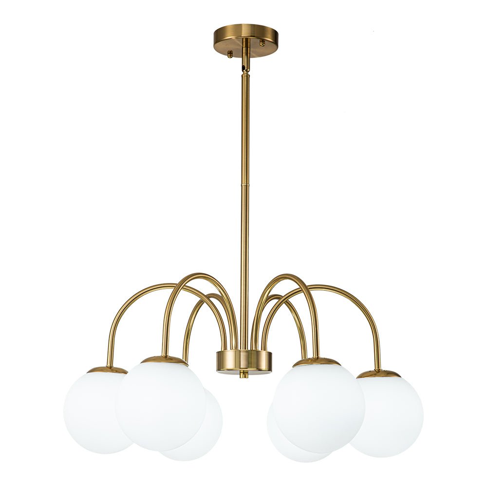 Freyza | Ostruvo Kronleuchter aus Milchglas im Mid-Century-Stil – Esszimmer Wohnzimmer