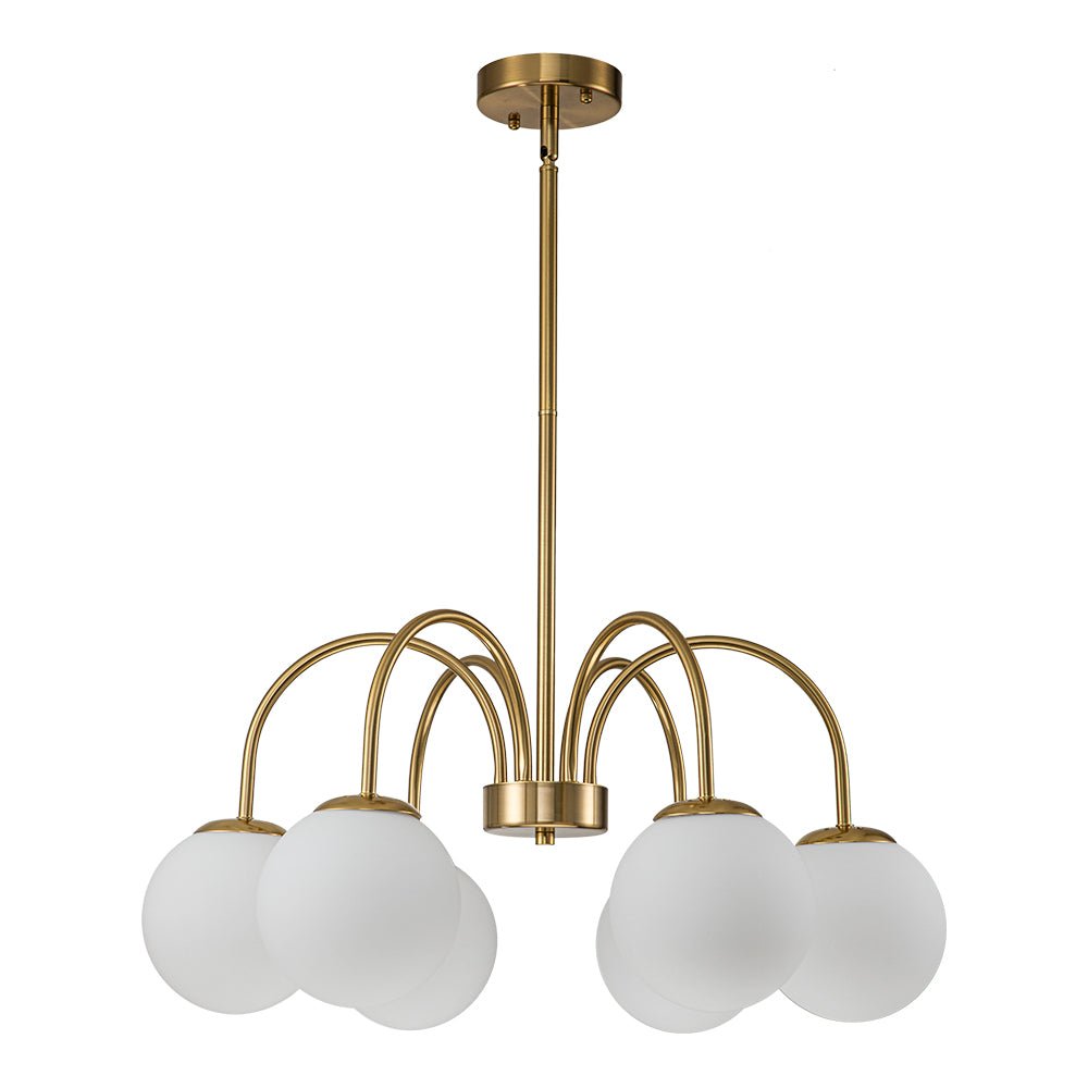 Freyza | Ostruvo Kronleuchter aus Milchglas im Mid-Century-Stil – Esszimmer Wohnzimmer