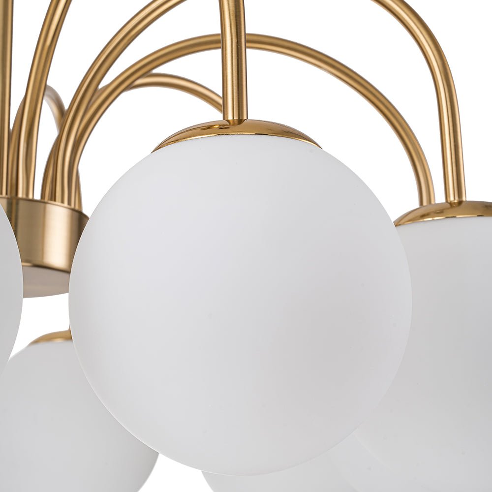 Freyza | Ostruvo Kronleuchter aus Milchglas im Mid-Century-Stil – Esszimmer Wohnzimmer