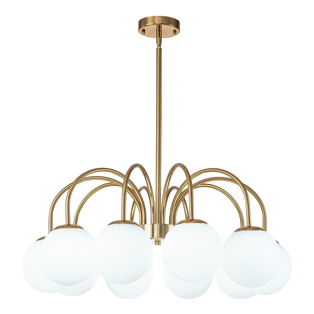 Freyza | Ostruvo Kronleuchter aus Milchglas im Mid-Century-Stil – Esszimmer Wohnzimmer