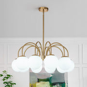 Freyza | Ostruvo Kronleuchter aus Milchglas im Mid-Century-Stil – Esszimmer Wohnzimmer