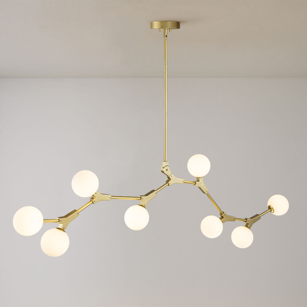 Freyza | Nivero lineare Bubble-Glas-Hängeleuchte – Esszimmer, Wohnzimmer