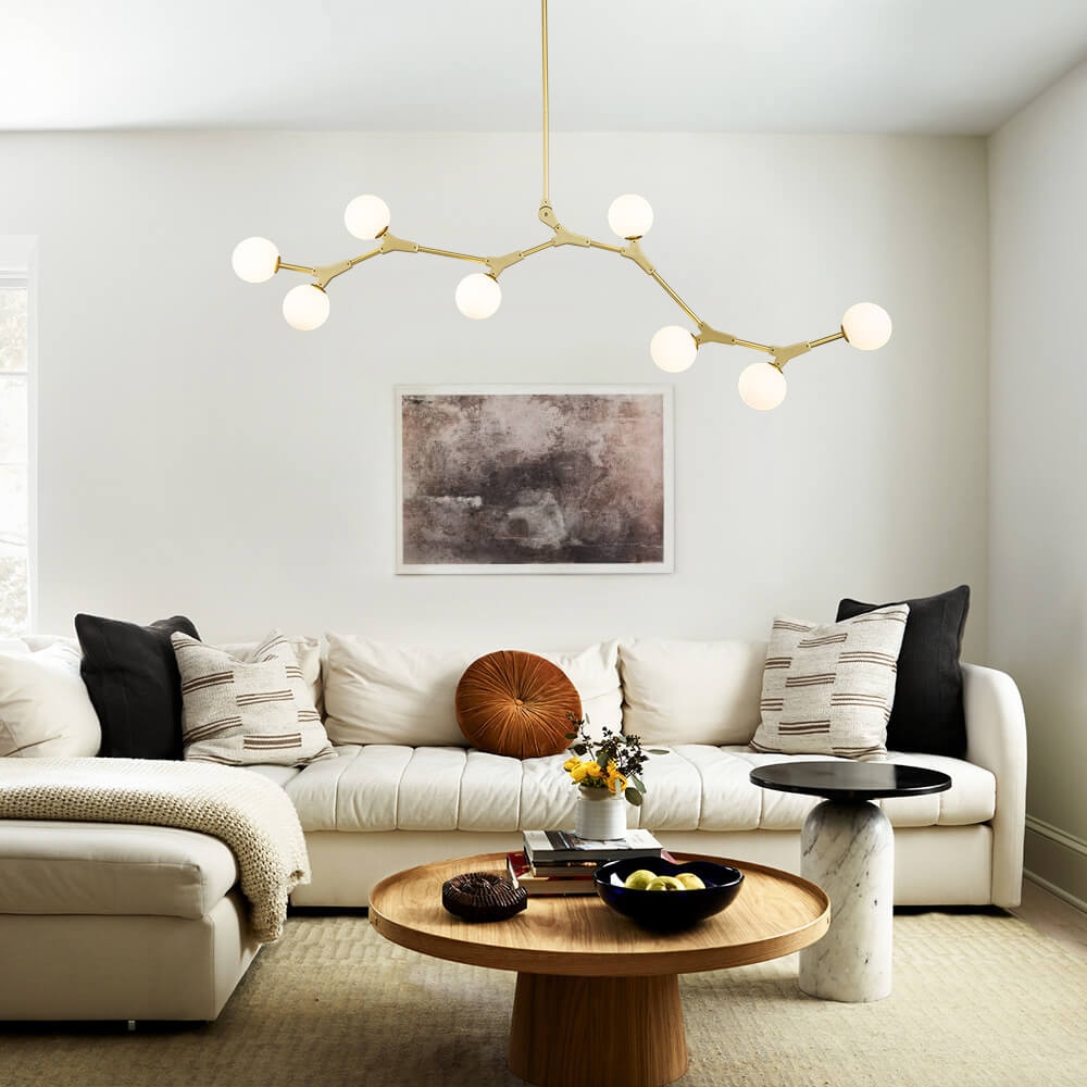 Freyza | Nivero lineare Bubble-Glas-Hängeleuchte – Esszimmer, Wohnzimmer