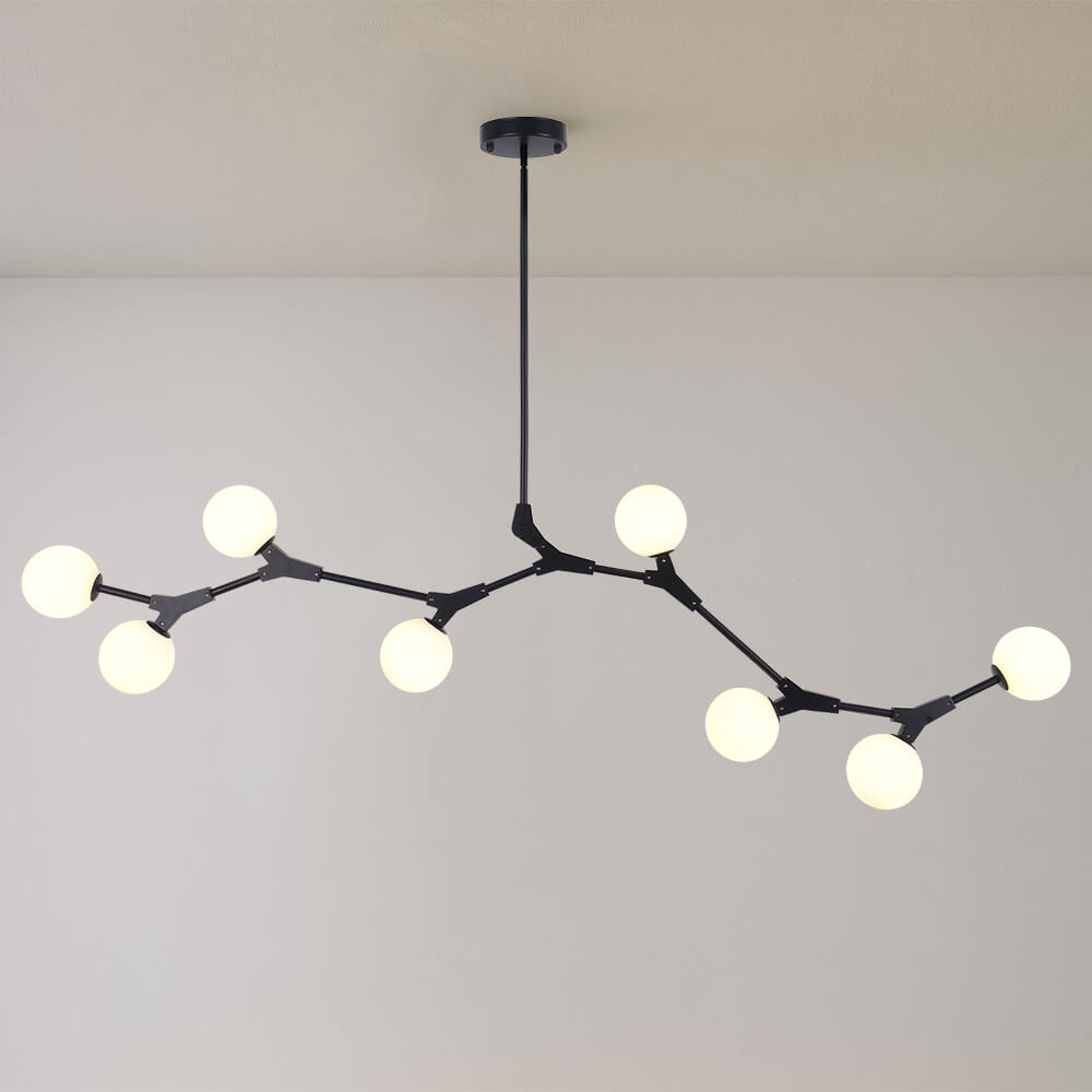 Freyza | Nivero lineare Bubble-Glas-Hängeleuchte – Esszimmer, Wohnzimmer