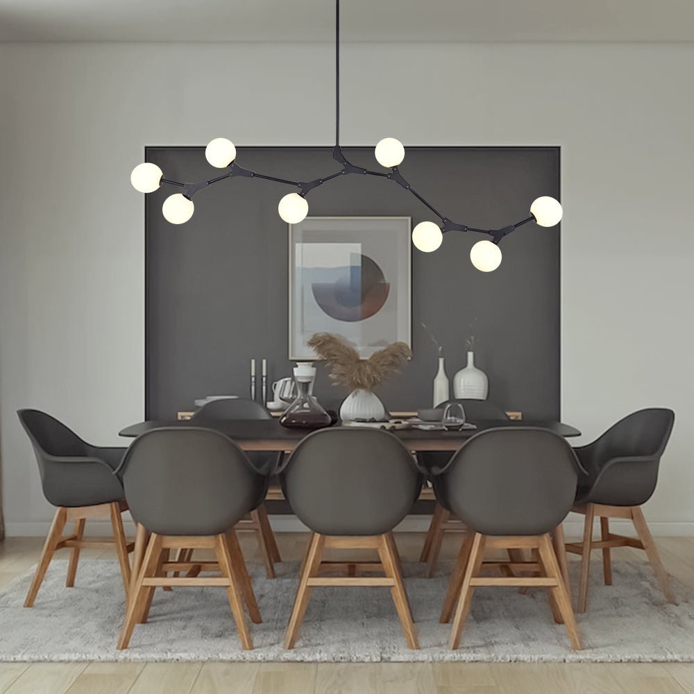Freyza | Nivero lineare Bubble-Glas-Hängeleuchte – Esszimmer, Wohnzimmer
