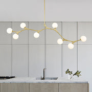 Freyza | Nivero lineare Bubble-Glas-Hängeleuchte – Esszimmer, Wohnzimmer