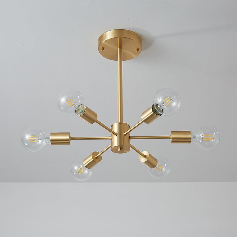 Freyza | Blikuvo Mid-Century Modern Brass Ceiling Light – Modern Bedroom Living Room