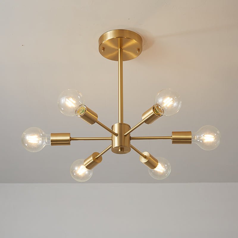 Freyza | Blikuvo Mid-Century Modern Brass Ceiling Light – Modern Bedroom Living Room
