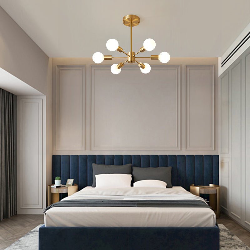Freyza | Blikuvo Mid-Century Modern Brass Ceiling Light – Modern Bedroom Living Room