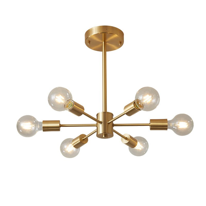 Freyza | Blikuvo Mid-Century Modern Brass Ceiling Light – Modern Bedroom Living Room