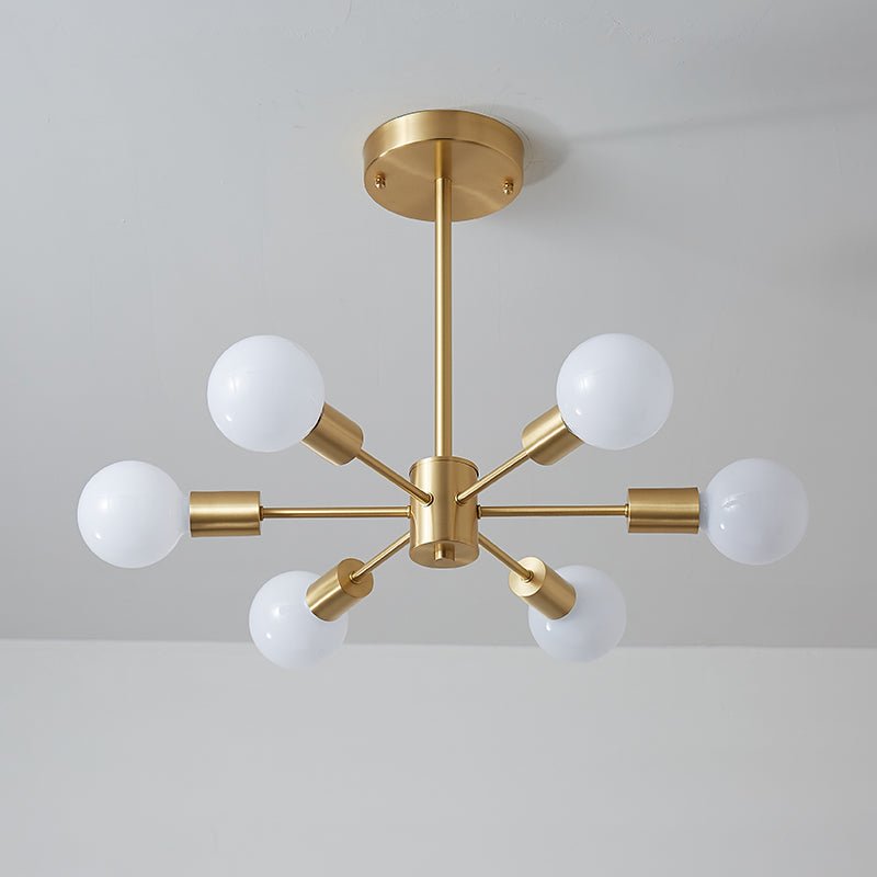 Freyza | Blikuvo Mid-Century Modern Brass Ceiling Light – Modern Bedroom Living Room