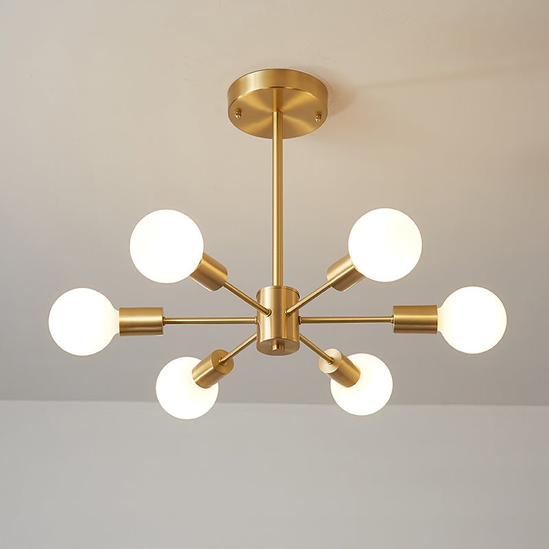 Freyza | Blikuvo Mid-Century Modern Brass Ceiling Light – Modern Bedroom Living Room