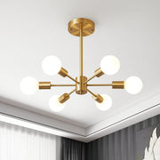 Freyza | Blikuvo Mid-Century Modern Brass Ceiling Light – Modern Bedroom Living Room