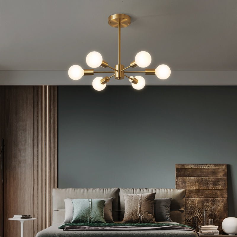 Freyza | Blikuvo Mid-Century Modern Brass Ceiling Light – Modern Bedroom Living Room