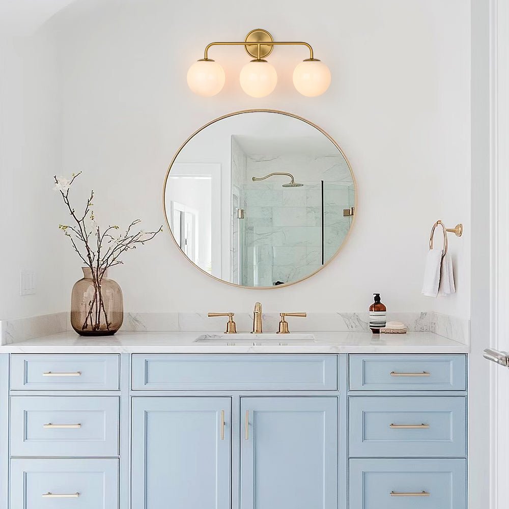 Freyza | Eirikulix Mid-century Shine Glass Opal Wall Sconce – Mid-Century Living Room Hallway