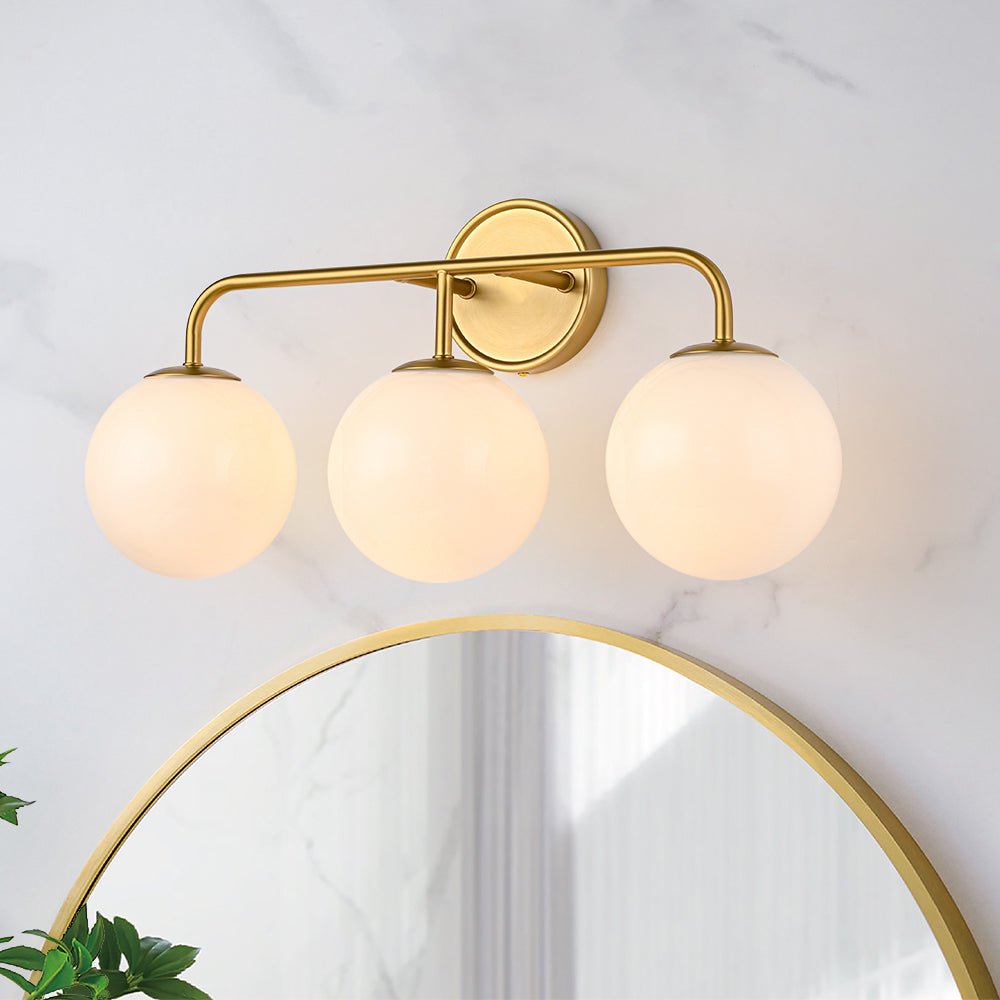 Freyza | Eirikulix Mid-century Shine Glass Opal Wall Sconce – Mid-Century Living Room Hallway
