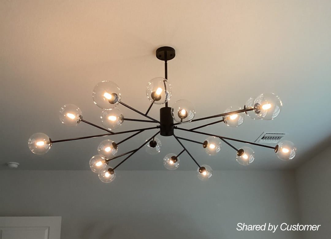 Freyza | Milda Mid Century Glass Chandelier – Dining Room Living Room