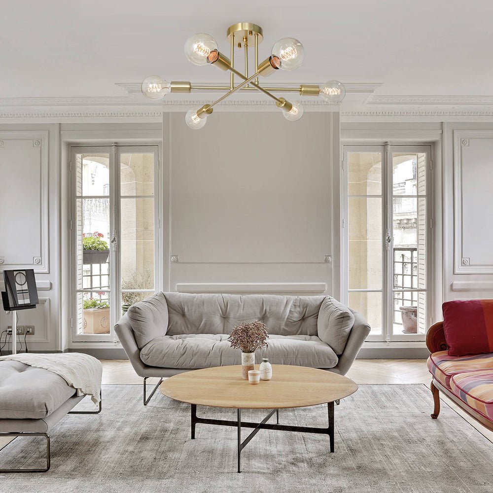 Freyza | Vallin Modern Brass Brass Ceiling Light – Modern Bedroom Living Room