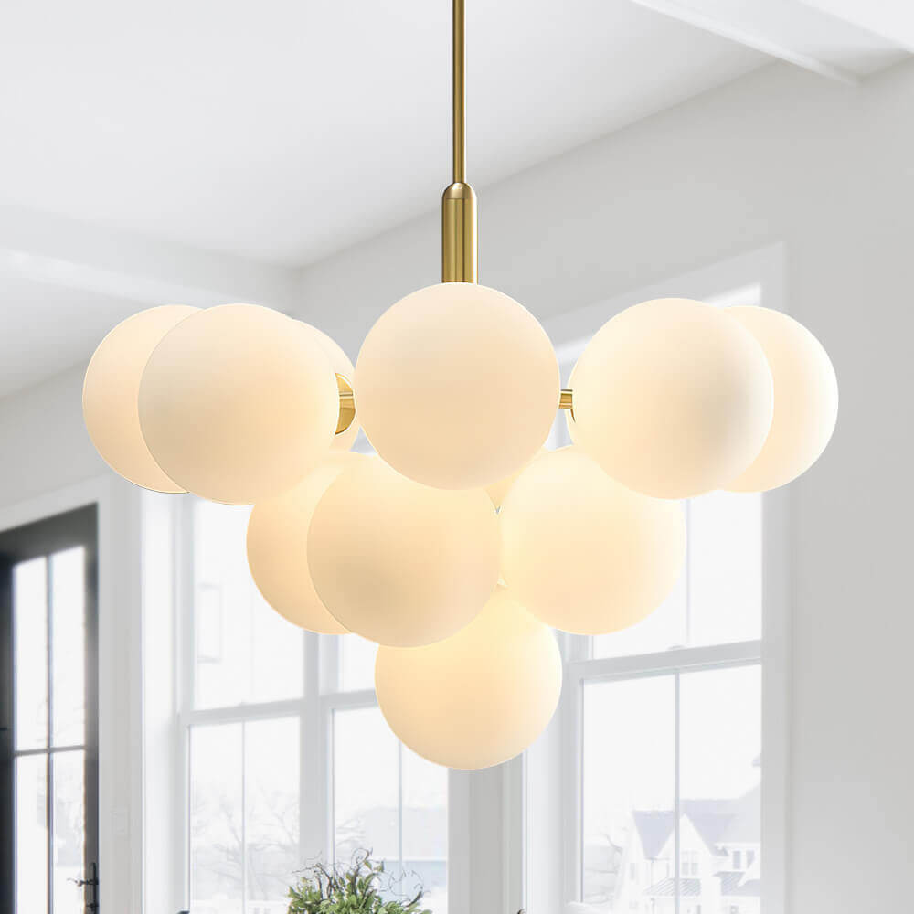 Freyza | Eloria moderner Glas-Kronleuchter – modernes Esszimmer, Wohnzimmer