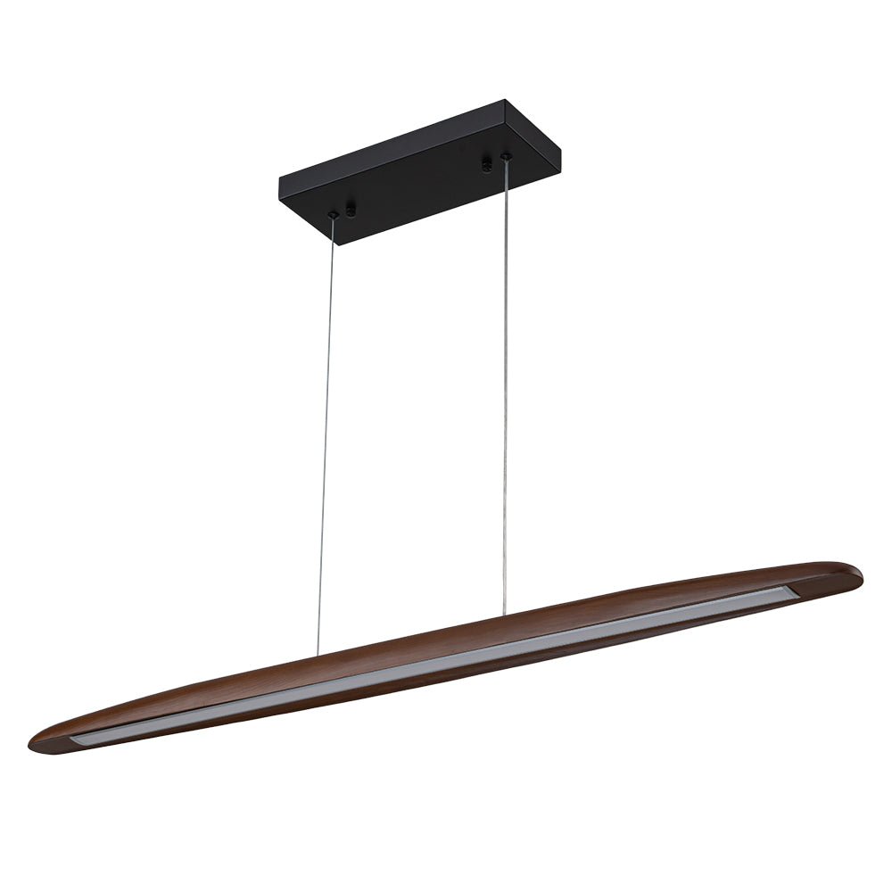 Freyza | Tindari Minimalist Linear Wood Chandelier – Minimalist Dining Room Living Room