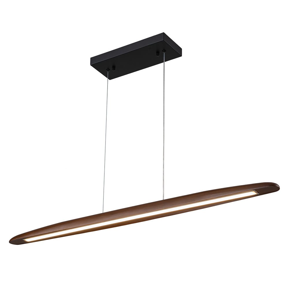 Freyza | Tindari Minimalist Linear Wood Chandelier – Minimalist Dining Room Living Room