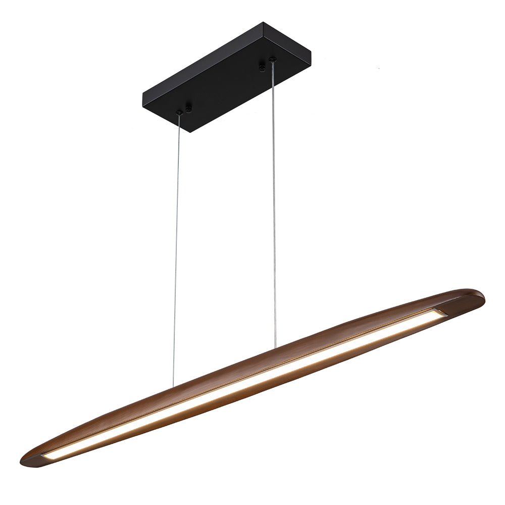 Freyza | Tindari Minimalist Linear Wood Chandelier – Minimalist Dining Room Living Room