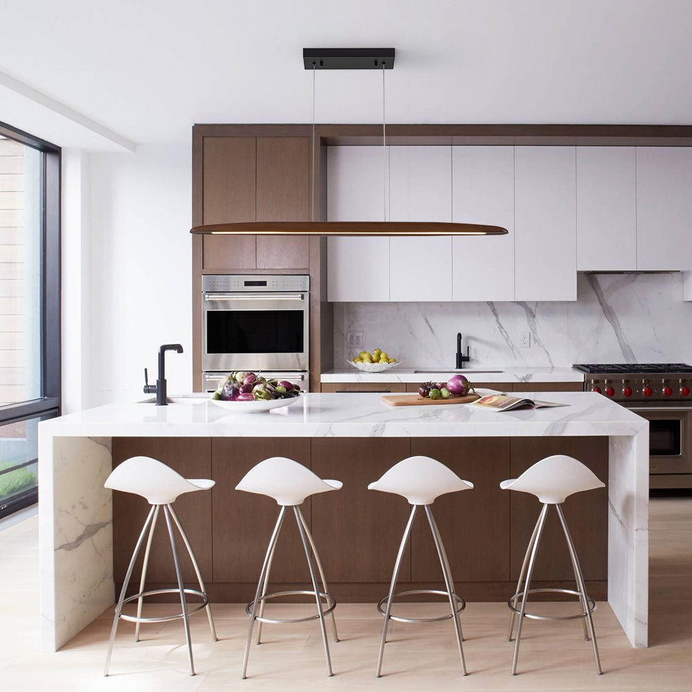 Freyza | Tindari Minimalist Linear Wood Chandelier – Minimalist Dining Room Living Room