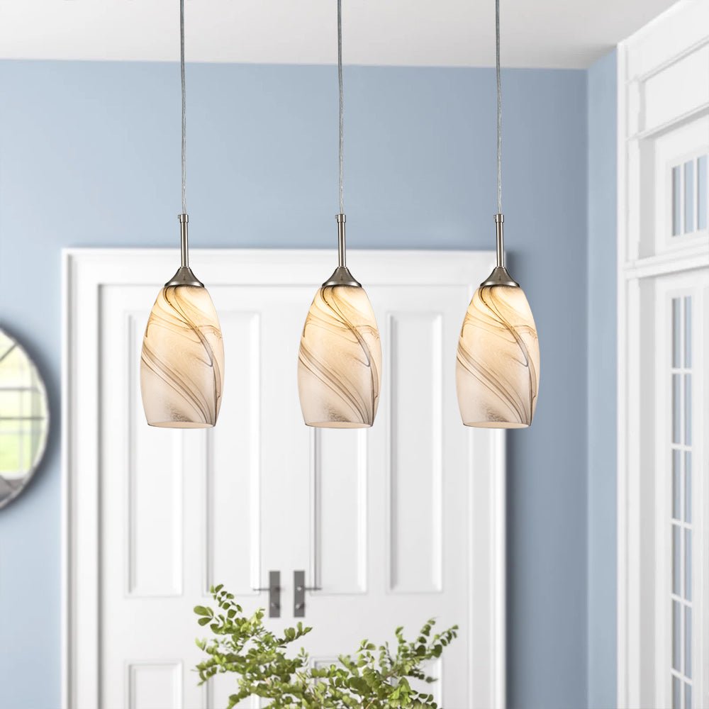Freyza | Fljotunix Modern Mica Glass Pendant Light – Modern Kitchen Dining Room