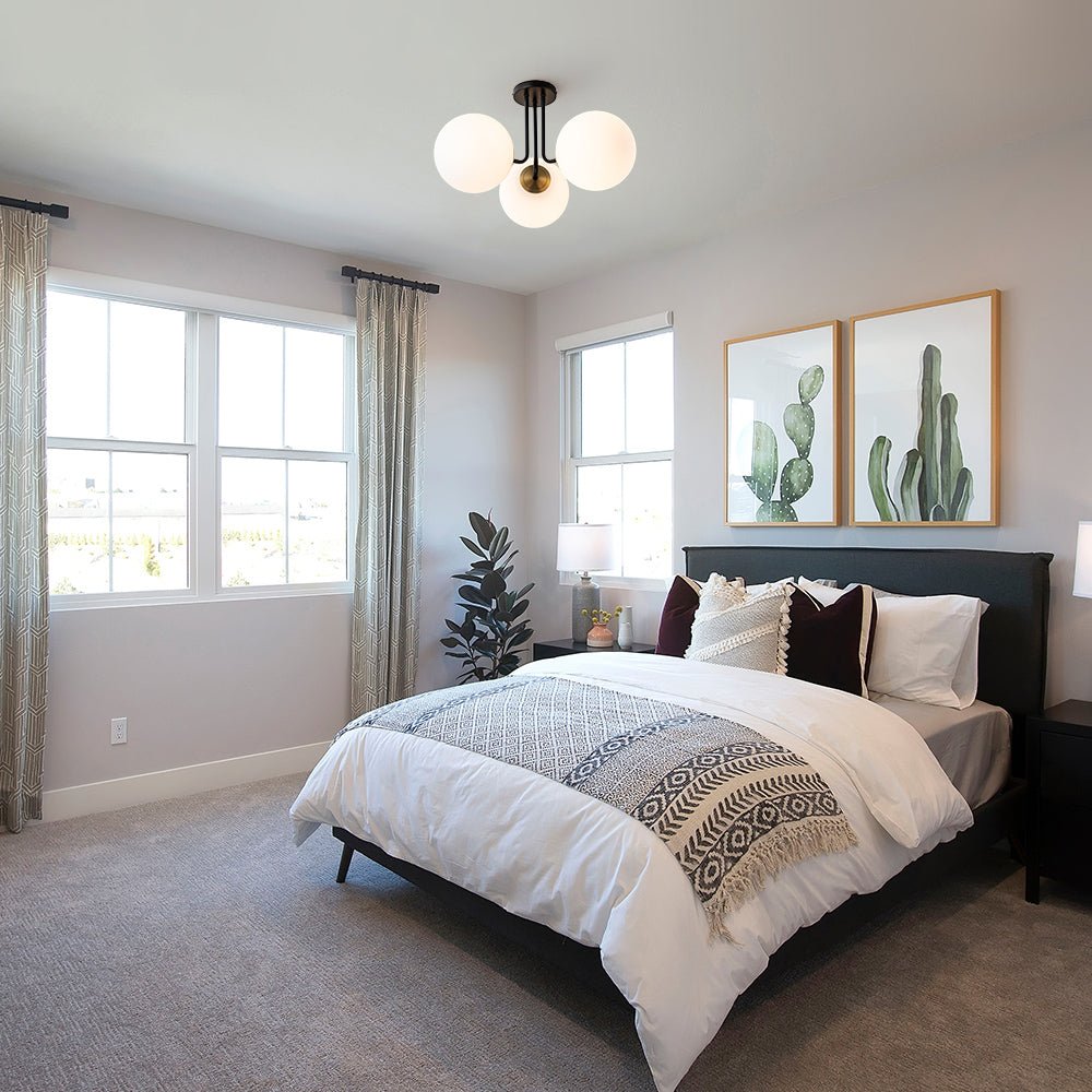 Freyza | Ombra Modern Opal Glass Opal Ceiling Light – Modern Bedroom Living Room
