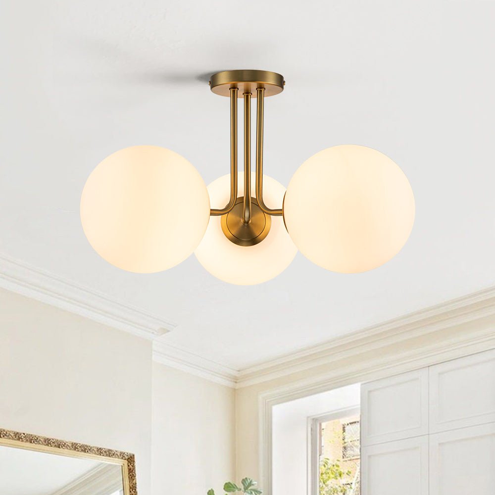 Freyza | Ombra Modern Opal Glass Opal Ceiling Light – Modern Bedroom Living Room