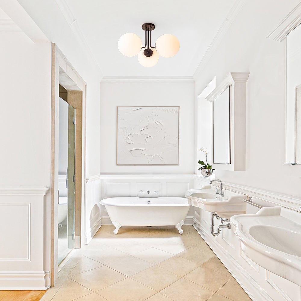 Freyza | Ombra Modern Opal Glass Opal Ceiling Light – Modern Bedroom Living Room