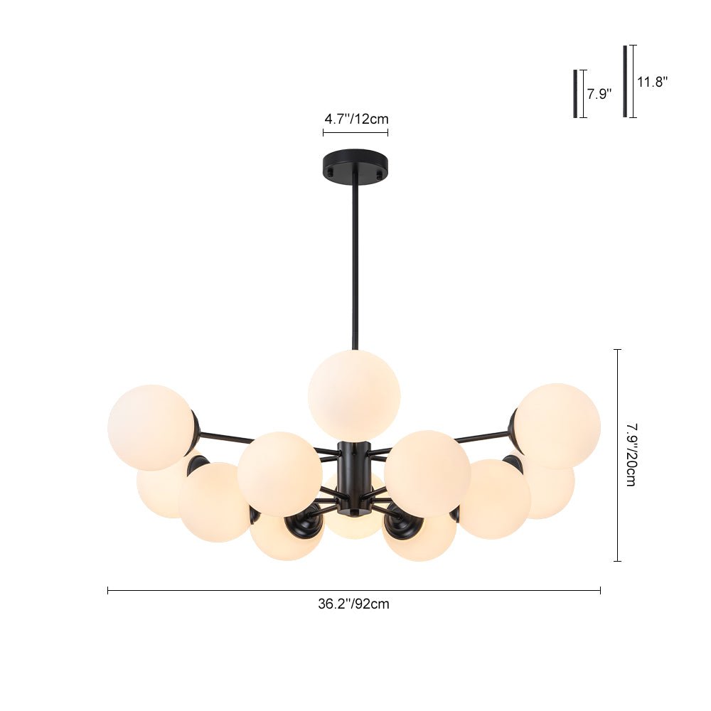 Freyza | Fyrsta Modern Sputnik Glass Opal Chandelier – Modern Dining Room Living Room