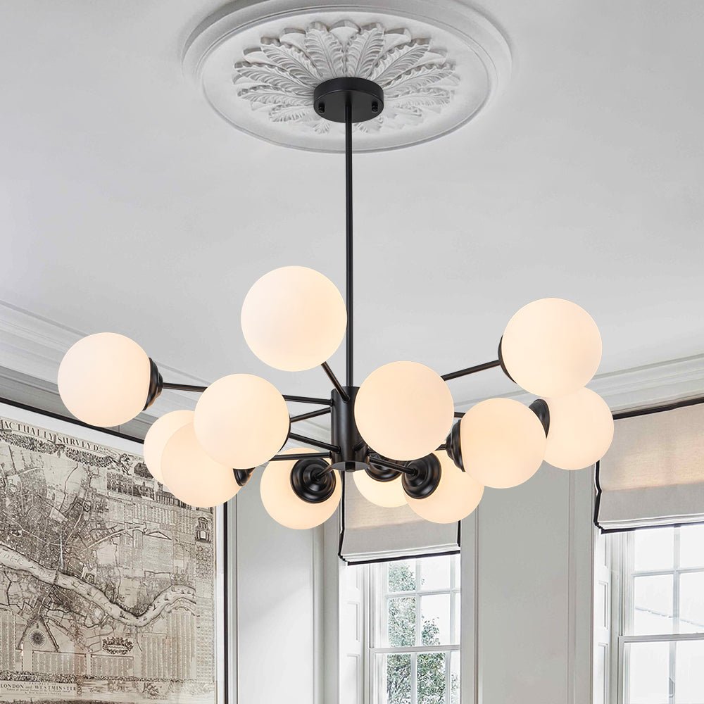 Freyza | Fyrsta Modern Sputnik Glass Opal Chandelier – Modern Dining Room Living Room