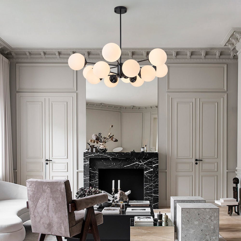 Freyza | Fyrsta Modern Sputnik Glass Opal Chandelier – Modern Dining Room Living Room