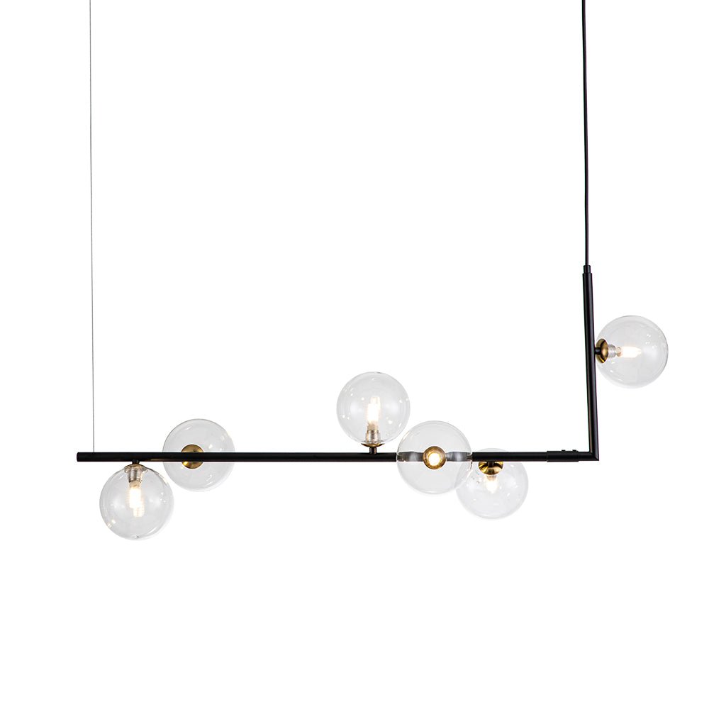 Freyza | Blikuli moderner linearer Kronleuchter aus Glas – modernes Esszimmer, Wohnzimmer